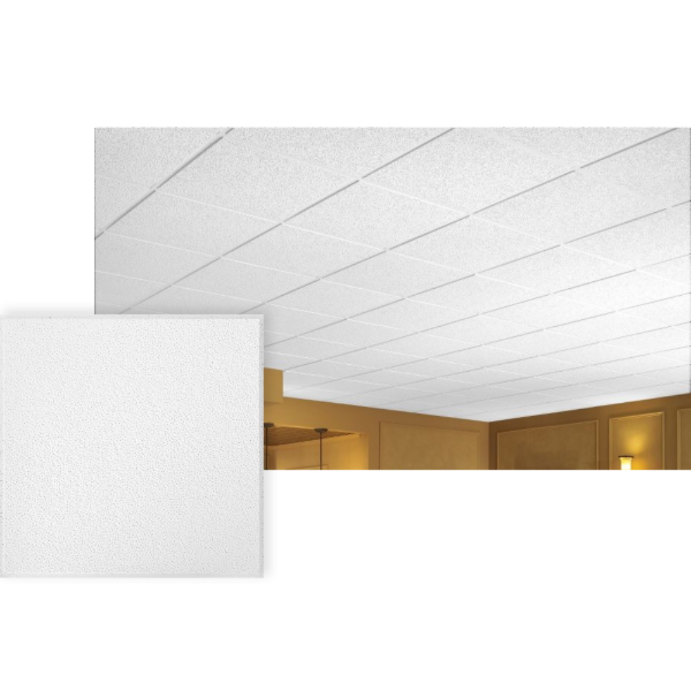 Armstrong ARM934A 24" x 24" x 5/8" White Random Textured Tegular Ceiling Tile
