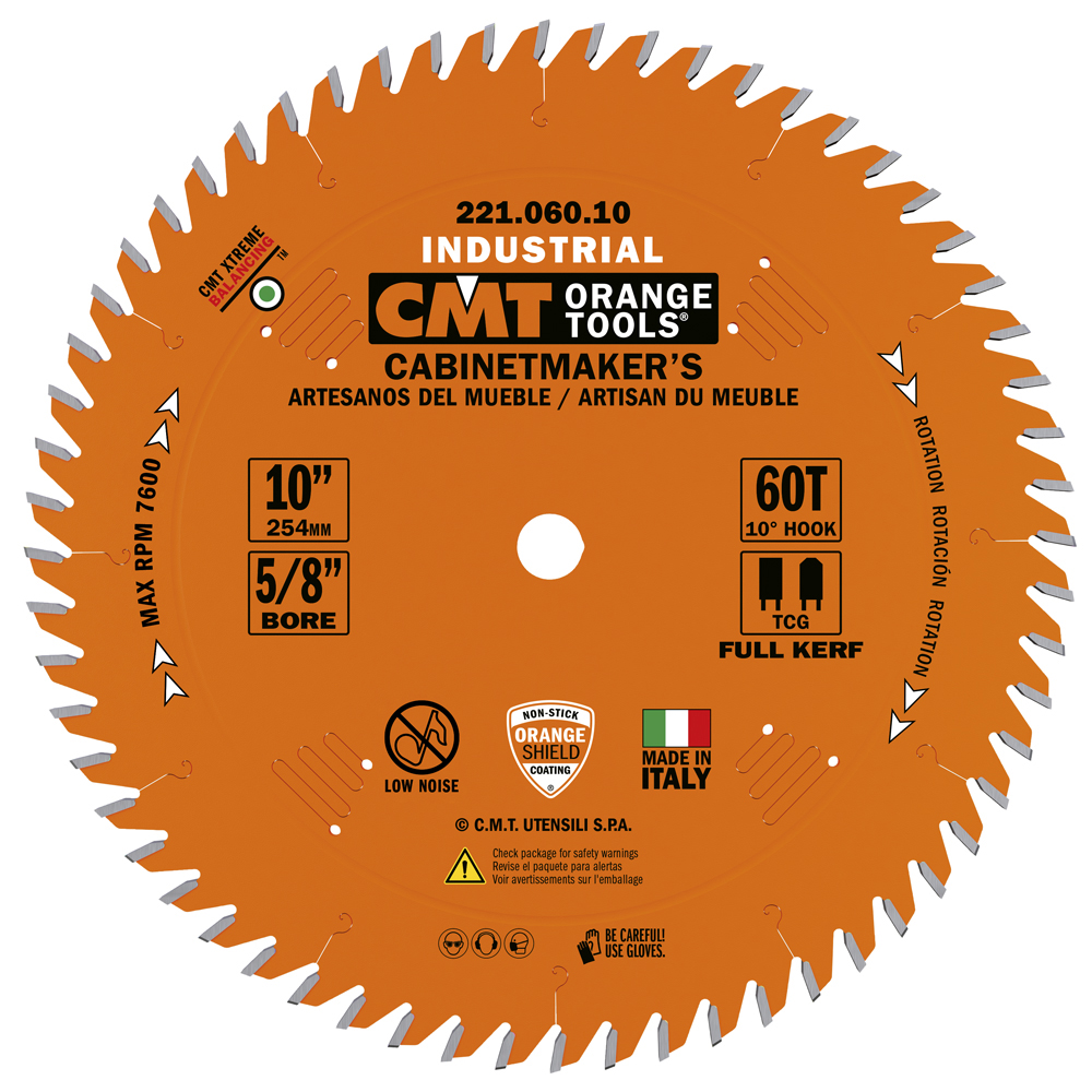 CMT 221.060.10 Cabinetshop Blade 10″ X 60 5/8″ Bore