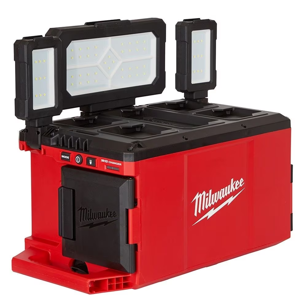 Milwaukee 2357-20 M18 18V Lithium-Ion Cordless PACKOUT 3000 Lumens LED Light with Built-In Charger