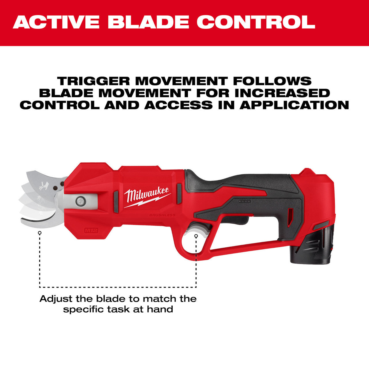 Milwaukee 2534-20 M12 Brushless Pruning Shears with FREE 4.0Ah Battery with Charger