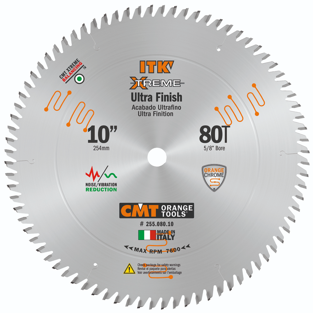 CMT 255.080.10 10" TK Fine Finish Saw Blade