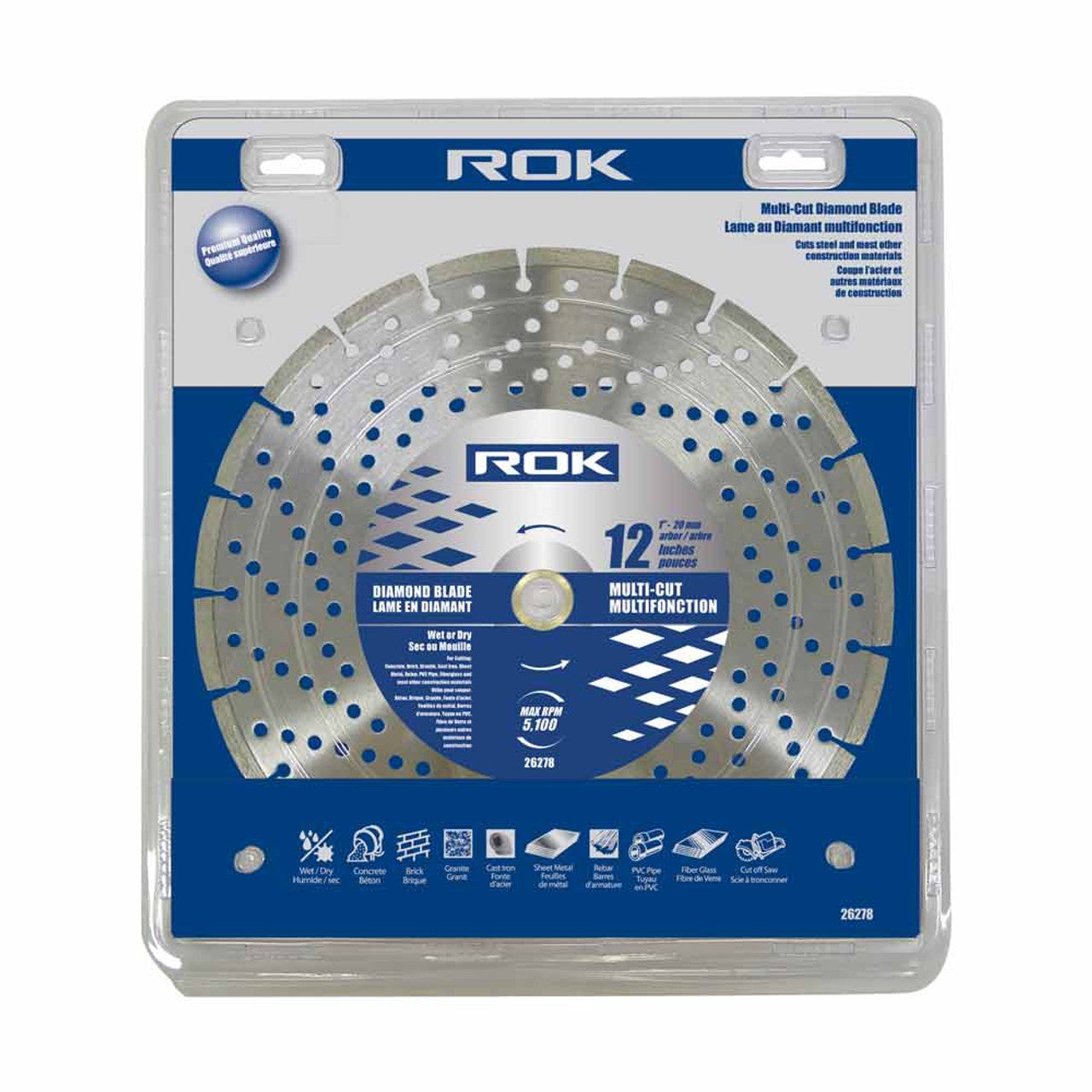 ROK 26278 12in Multi-Cut Diamond Blade - Pro Series