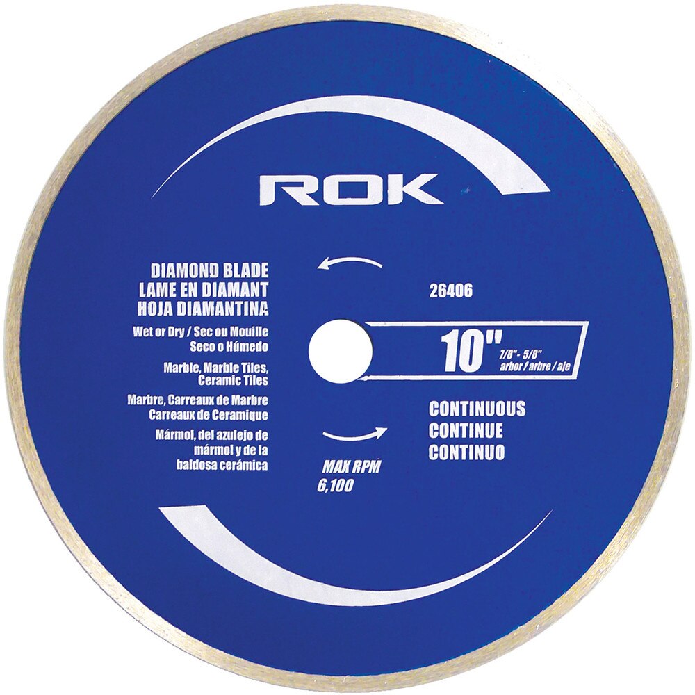 10" Continuous Rim Diamond Blade for Tile, Ceramic & Marble Cutting