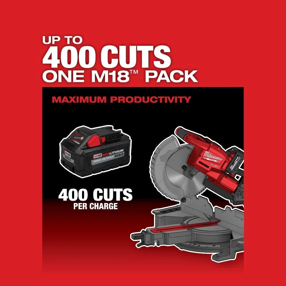 Milwaukee 2734-20 M18 FUEL 18V Lithium-Ion Cordless 10" Dual Bevel Sliding Compound Miter Saw (Tool Only)