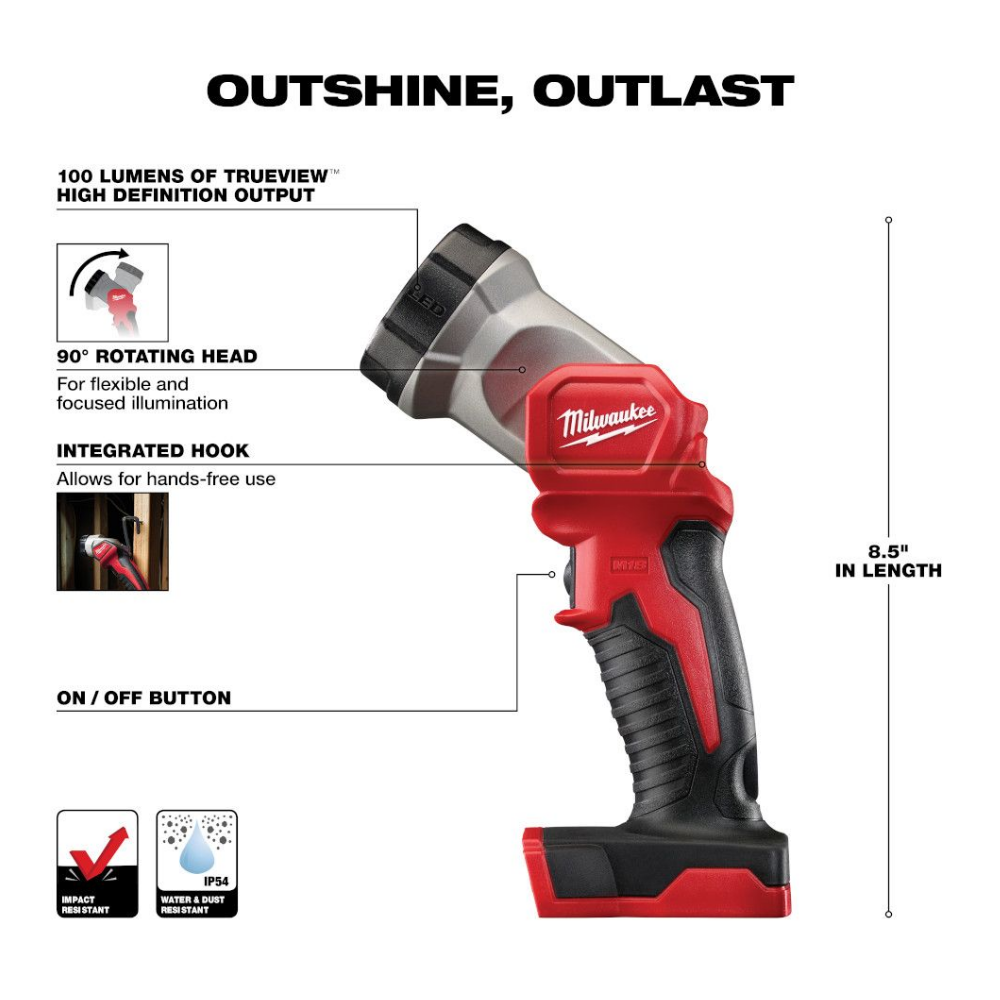 Milwaukee 2735-20 M18 18 Volt Lithium-Ion Cordless LED Work Light (Tool Only)