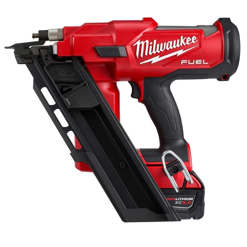 Milwaukee 2745-21 M18 FUEL 18V 3-1/2 Inch 30-Degree Cordless Framing Nailer Kit w/ M18 5.0 Ah XC Battery