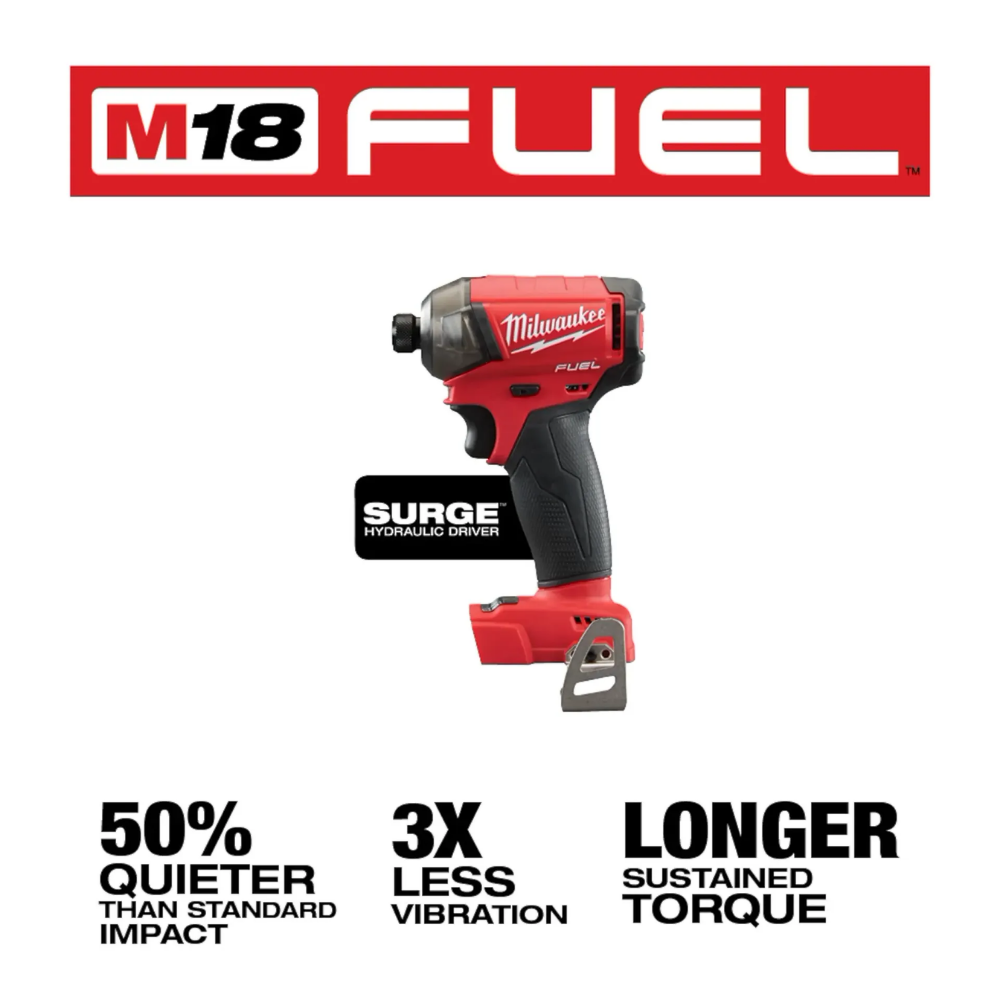 Milwaukee 2760-22 M18 FUEL SURGE 18-Volt Brushless Cordless 1/4 -inch Hex Impact Driver Compact Kit With (2) 5.0Ah Batteries