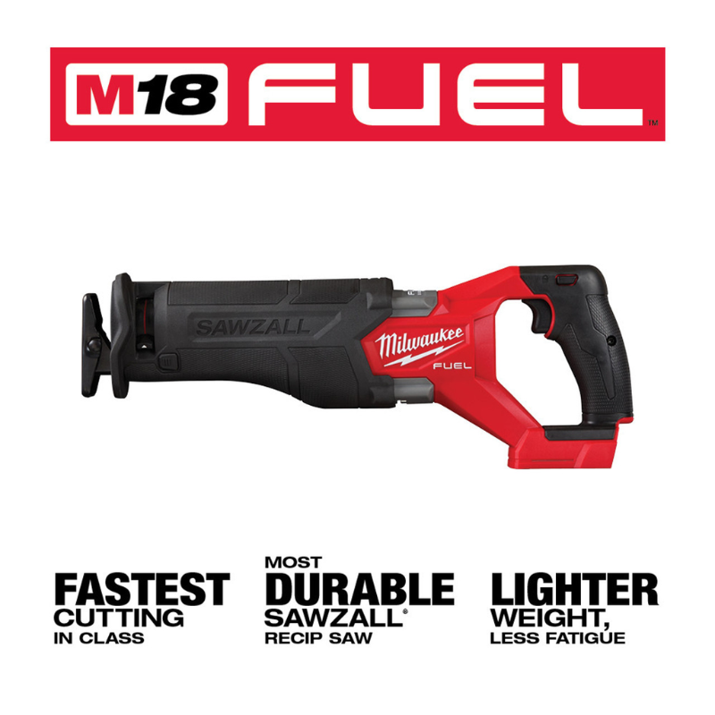 Milwaukee 2821-20 M18 FUEL GEN-2 18V Lithium-Ion Brushless Cordless SAWZALL Reciprocating Saw (Tool-Only)