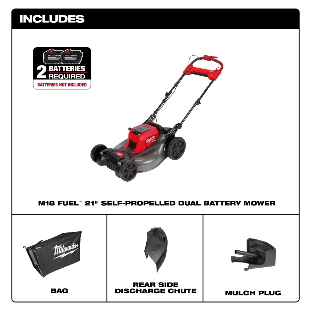 Milwaukee 2823-20 M18 FUEL 21" Self-Propelled Dual Battery Mower (Tool Only)