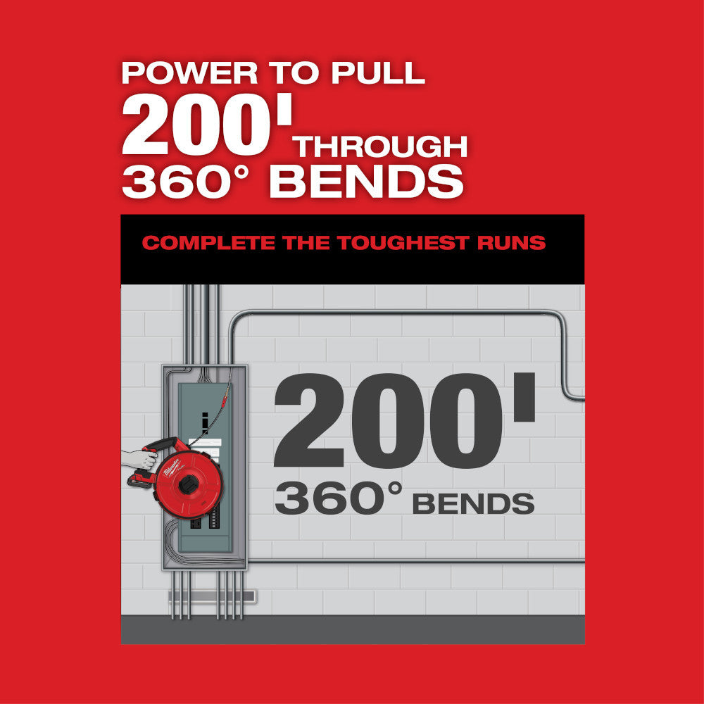 Milwaukee 2873-20 M18 FUEL ANGLER Cordless Brushless 120' Steel Pulling Fish Tape (Tool Only)