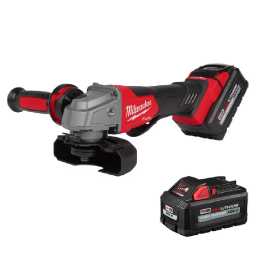 Milwaukee 2880-22 M18 FUEL 18-Volt Brushless Cordless 4-1/2 -inch /5 -inch Grinder, Paddle Switch Kit with (2) 6.0 Ah Batteries