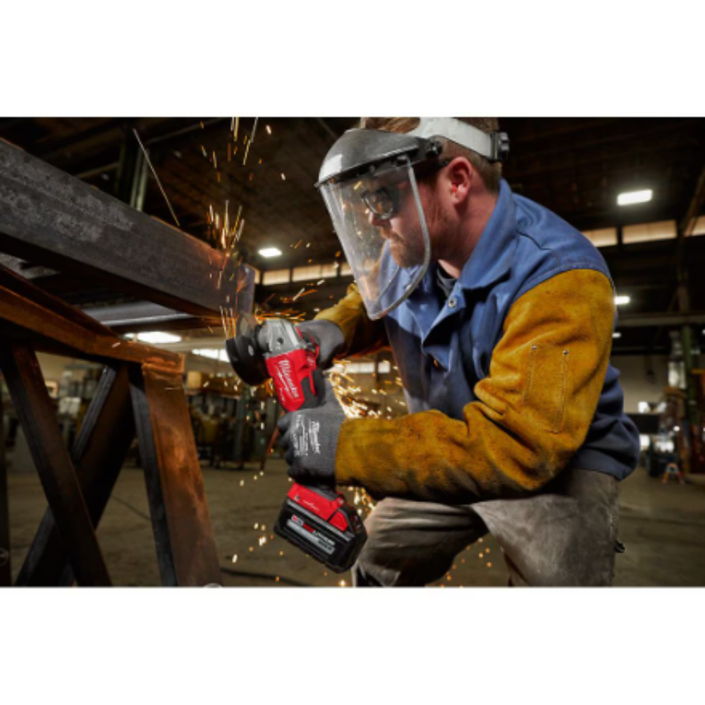 Milwaukee 2883-20 M18 FUEL 18-Volt Li-Ion Brushless Cordless 4-1/2-inch/5-inch Braking Grinder With Slide Switch (Tool-Only)