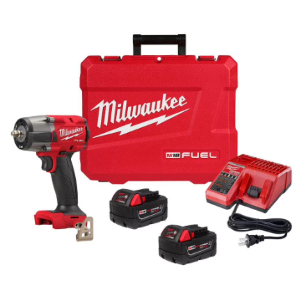 Milwaukee 2960-22R M18 FUEL 18-Volt Li-Ion 3/8 inch Mid-Torque Impact Wrench with Friction Ring Kit with Resistant Batteries