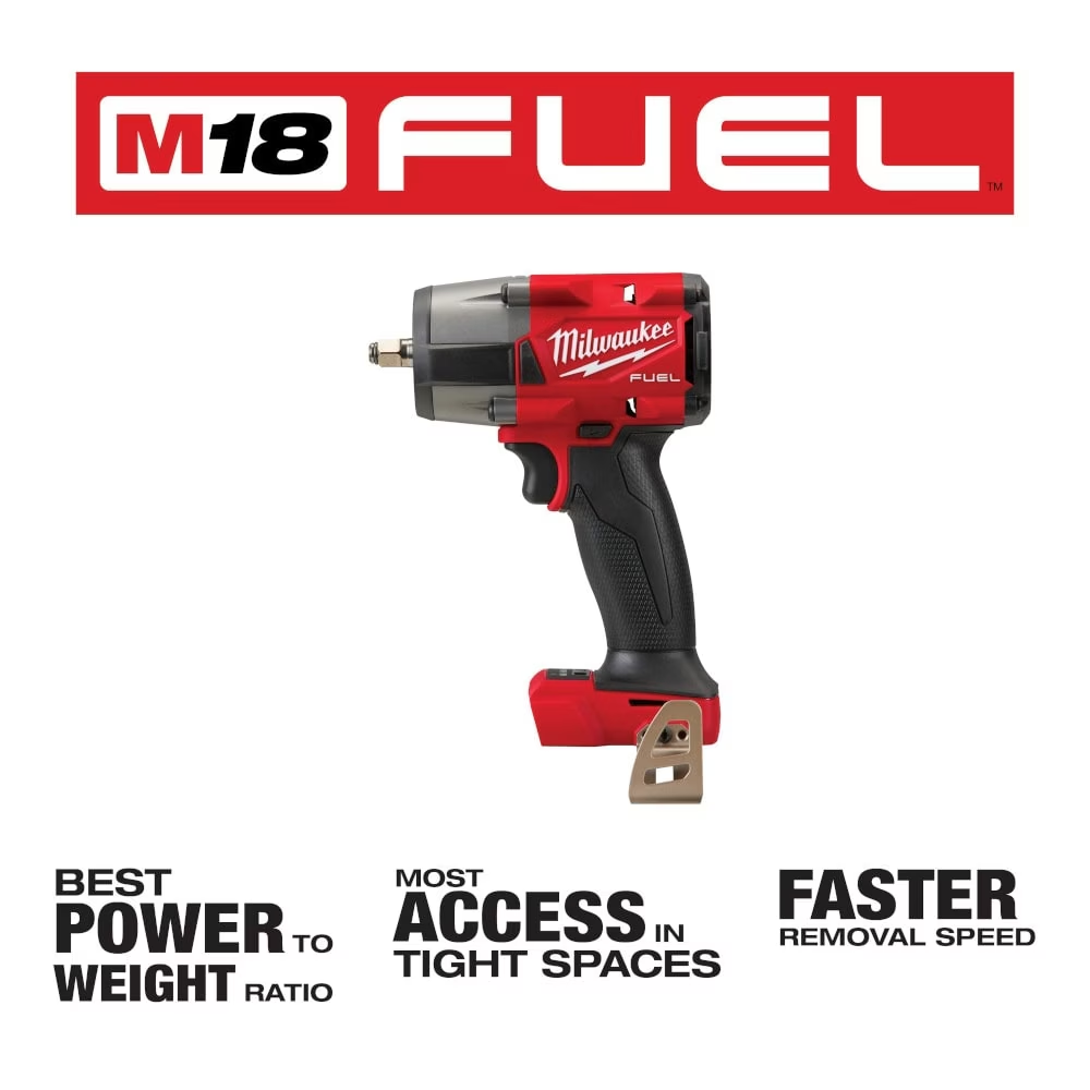 Milwaukee 2960-20 M18 FUEL 18V Li-Ion Brushless Mid Torque 3/8" Impact Wrench with Friction Ring (Tool Only)