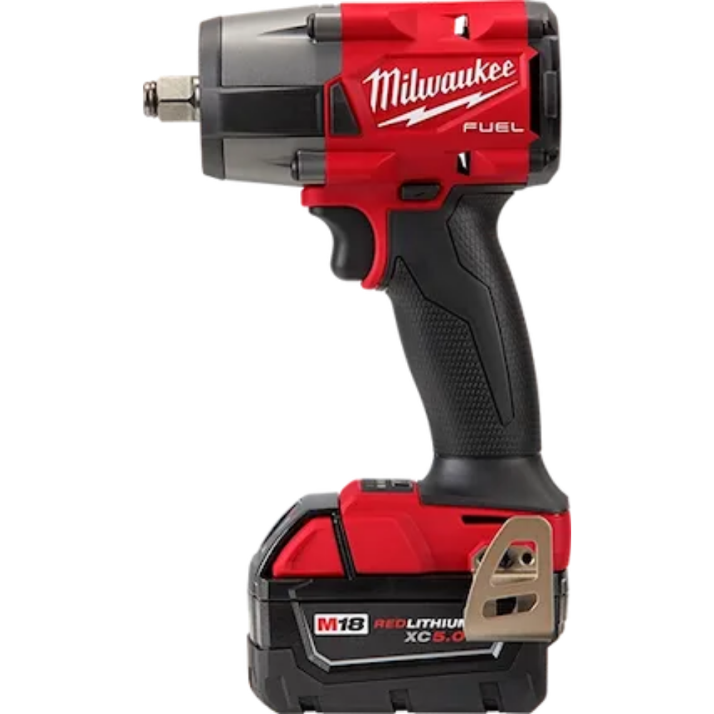 Milwaukee 2962-22R M18 FUEL 18-Volt Li-Ion 1/2 inch Mid-Torque Impact Wrench with Friction Ring Kit with Resistant Batteries