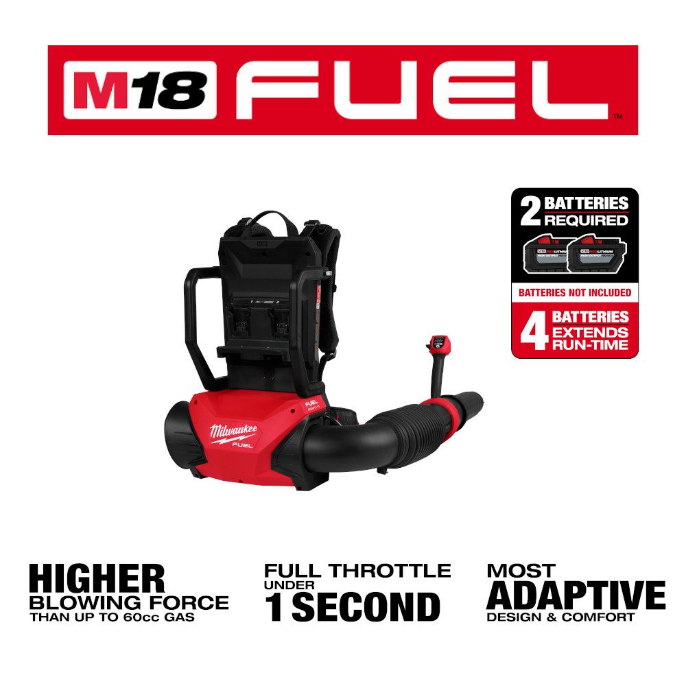 Milwaukee 3009-20 M18 FUEL 155 MPH 650 CFM 18-Volt Lithium-Ion Brushless Cordless Dual Battery Backpack Blower