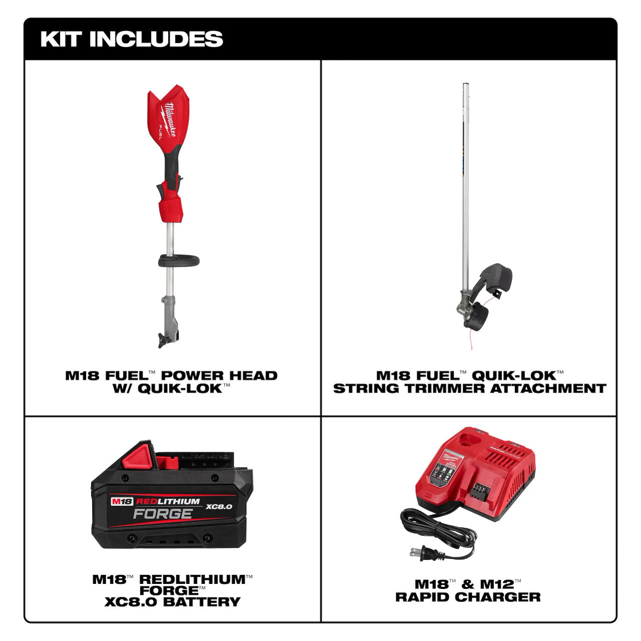 Milwaukee 3016-21ST GEN2 M18 FUEL String Trimmer with QUIK-LOK 8.0Ah Kit
