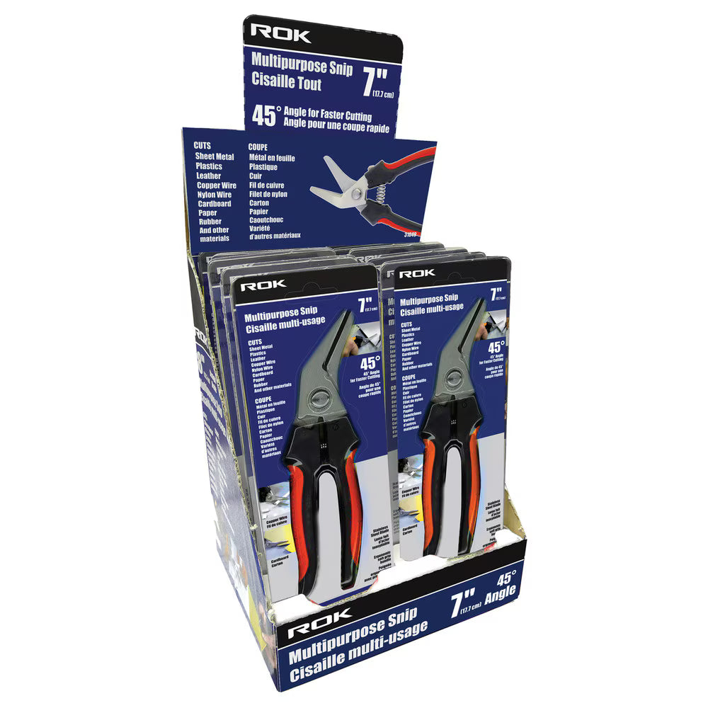 7" Multipurpose Angled Snips | Precision Cutting Hand Tool