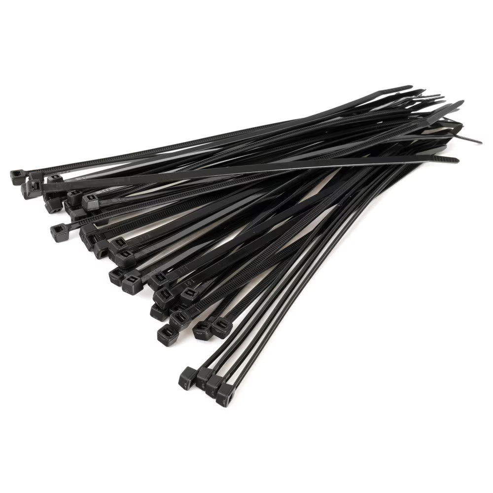 100 Pcs 8-Inch Black Nylon Cable Ties | Self-Locking Zip Ties for Wire & Cable Management