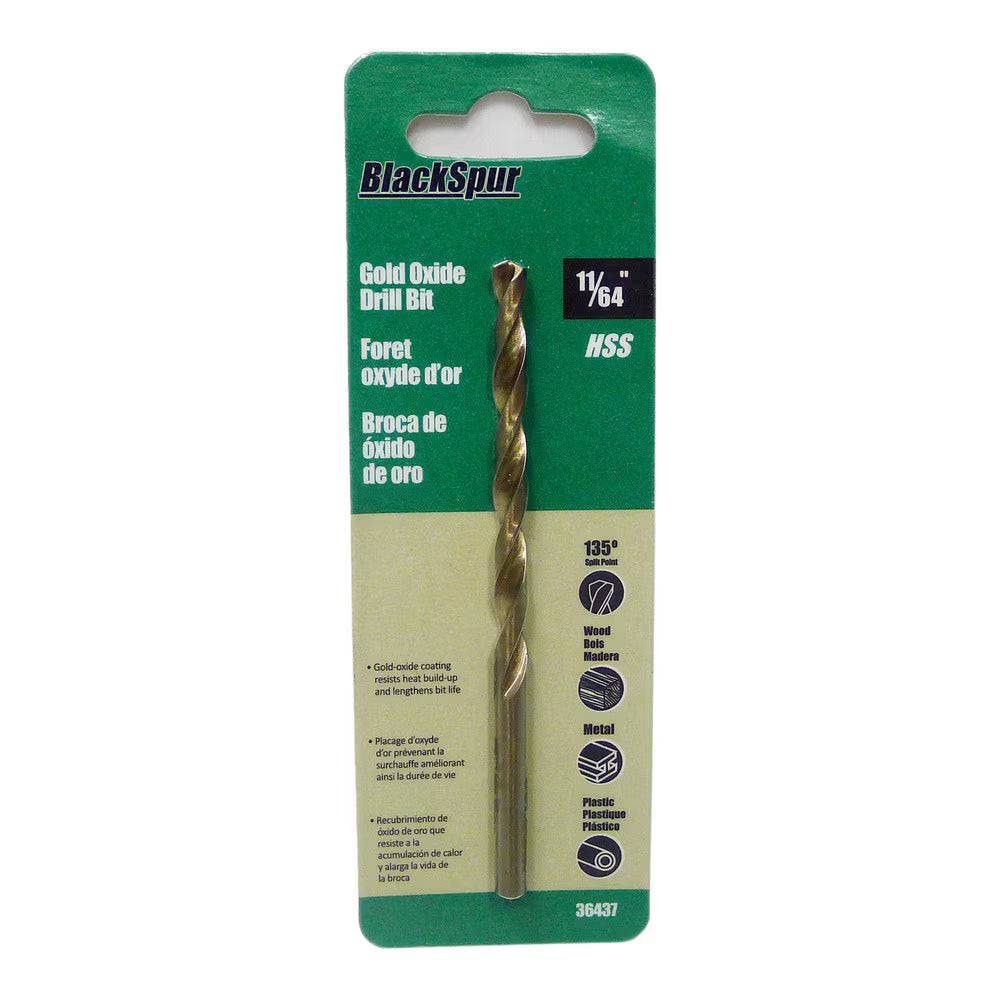 11/64" HSS Gold Oxide Drill Bit – 135° Split Point