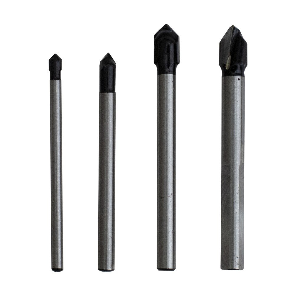 4 PC Glass and Tile Drill Bit Set for Precision Drilling