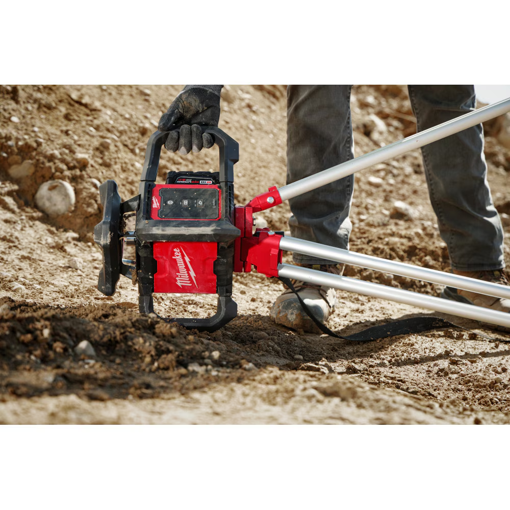 Milwaukee 3701-21 M18 18-Volt 2000 ft. Red Exterior Rotary Laser Level Kit with Receiver