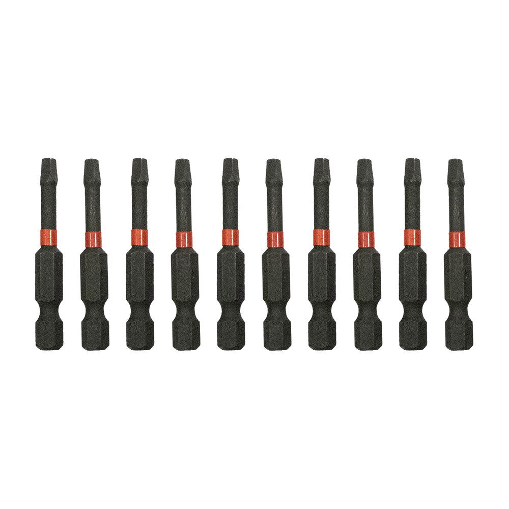 10 Pcs 2" #2 Square Impact Driver Bits | 1/4" Hex Shank