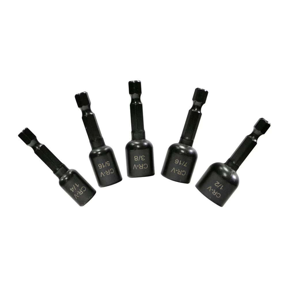 5-Piece Impact Magnetic Nut Driver Set for Power Drills