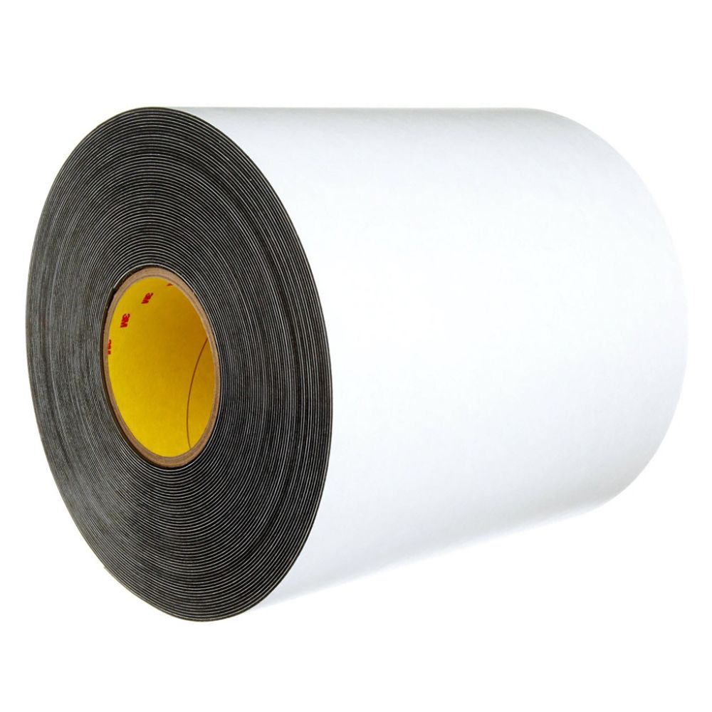 A single roll of 3M 3015UC ultra conformable flashing tape with a 6-inch width, featuring a high-stretch grey backing and aggressive acrylic adhesive.