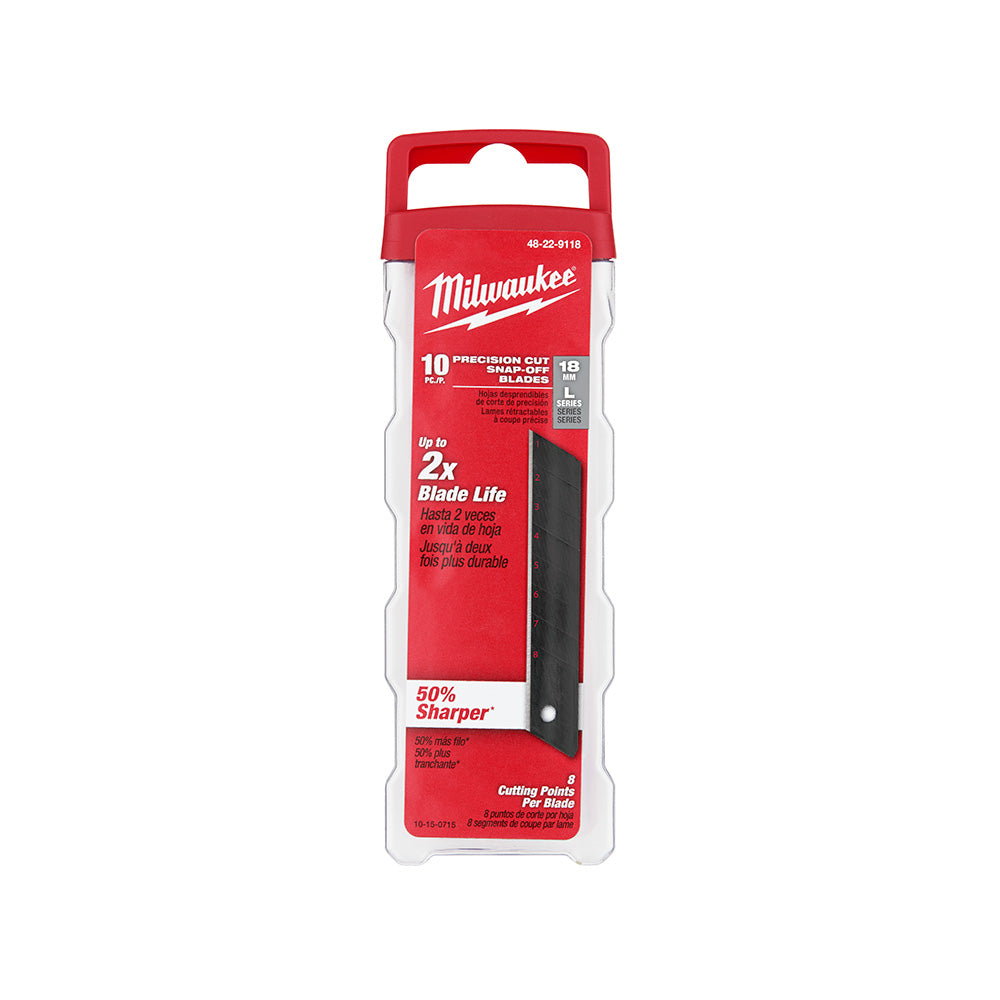 Milwaukee 48-22-9118 L Series 18mm Precision Snap Blades - 10pk