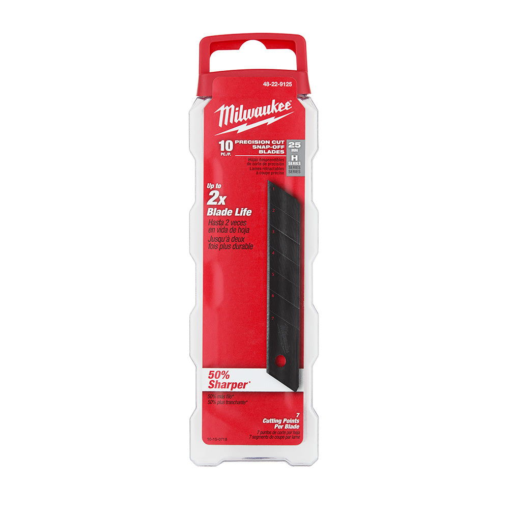 Milwaukee 48-22-9125 L Series 25mm Precision Snap Blades - 10pk