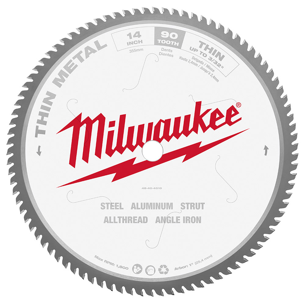 Milwaukee 48-40-4510 14in x 90T Thin Metal Cutting Circular Saw Blade