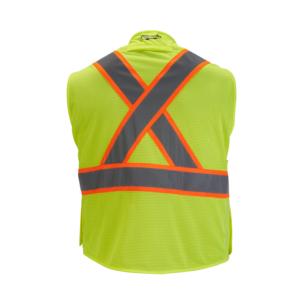Milwaukee 48-73-5173 Class 2 Breakaway High Visibility Yellow Mesh Safety Vest - 2XL/3XL (ANSI/CSA)