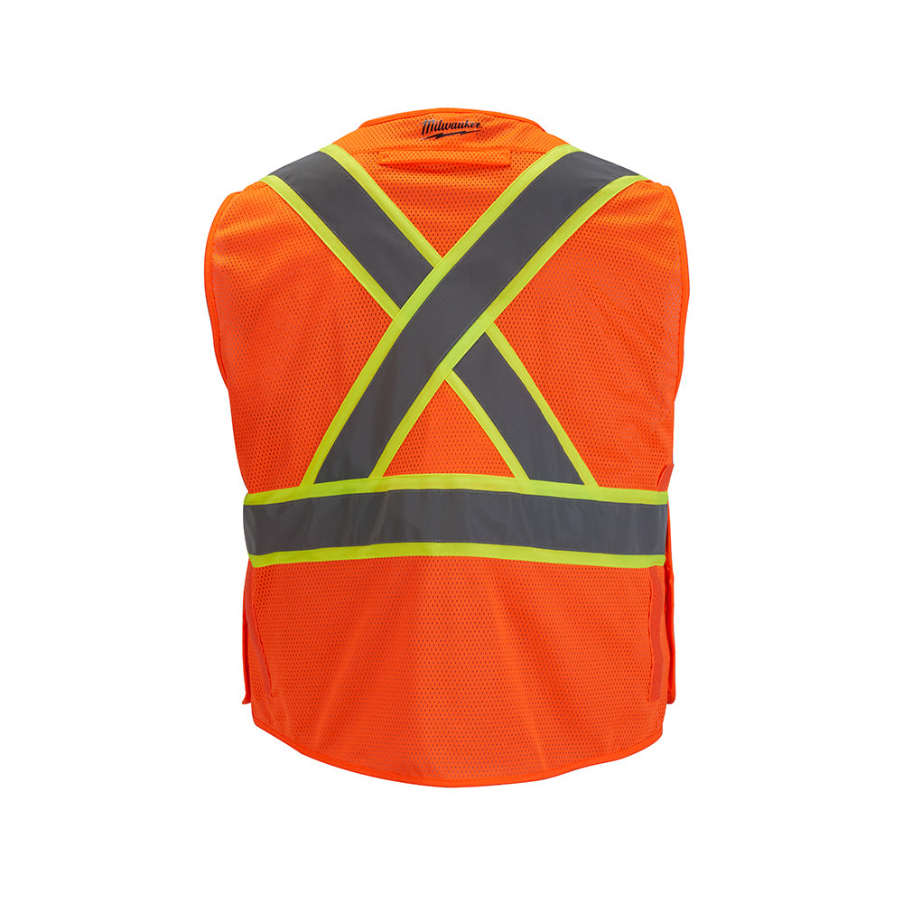 Milwaukee 48-73-5175 Class 2 Breakaway High Visibility Orange Mesh Safety Vest - S/M (ANSI/CSA)
