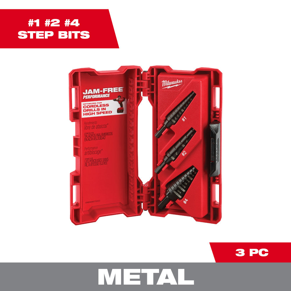 Milwaukee 48-89-9221 3pc Step Drill Bit Set