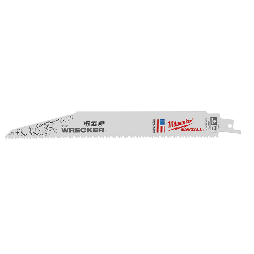 Milwaukee 48-01-7706 9-inch 7/11-TPI WRECKER Multi-Material Sawzall Blade (100-Pack)