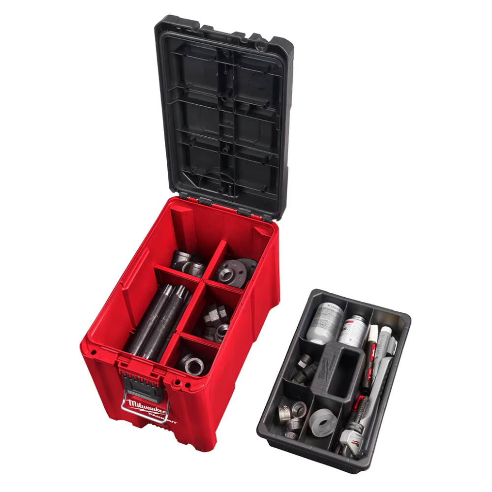 Milwaukee 48-22-8422 PACKOUT 10-inch Compact Portable Tool Box with Adjustable Dividers and Interior Storage Tray