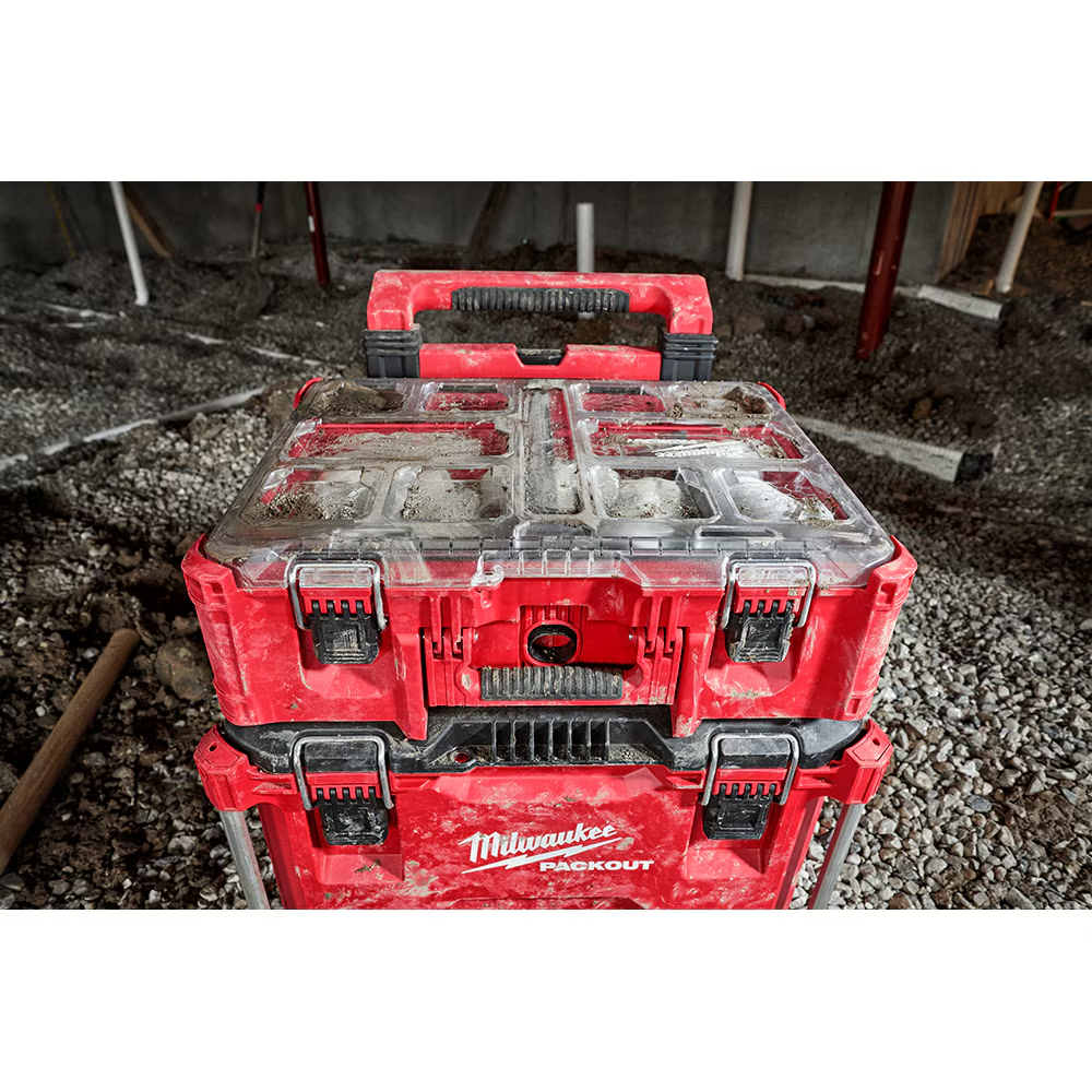 Milwaukee 48-22-8432 PACKOUT 7-inch Deep Organizer with 6 Compartments and Quick Adjust Dividers