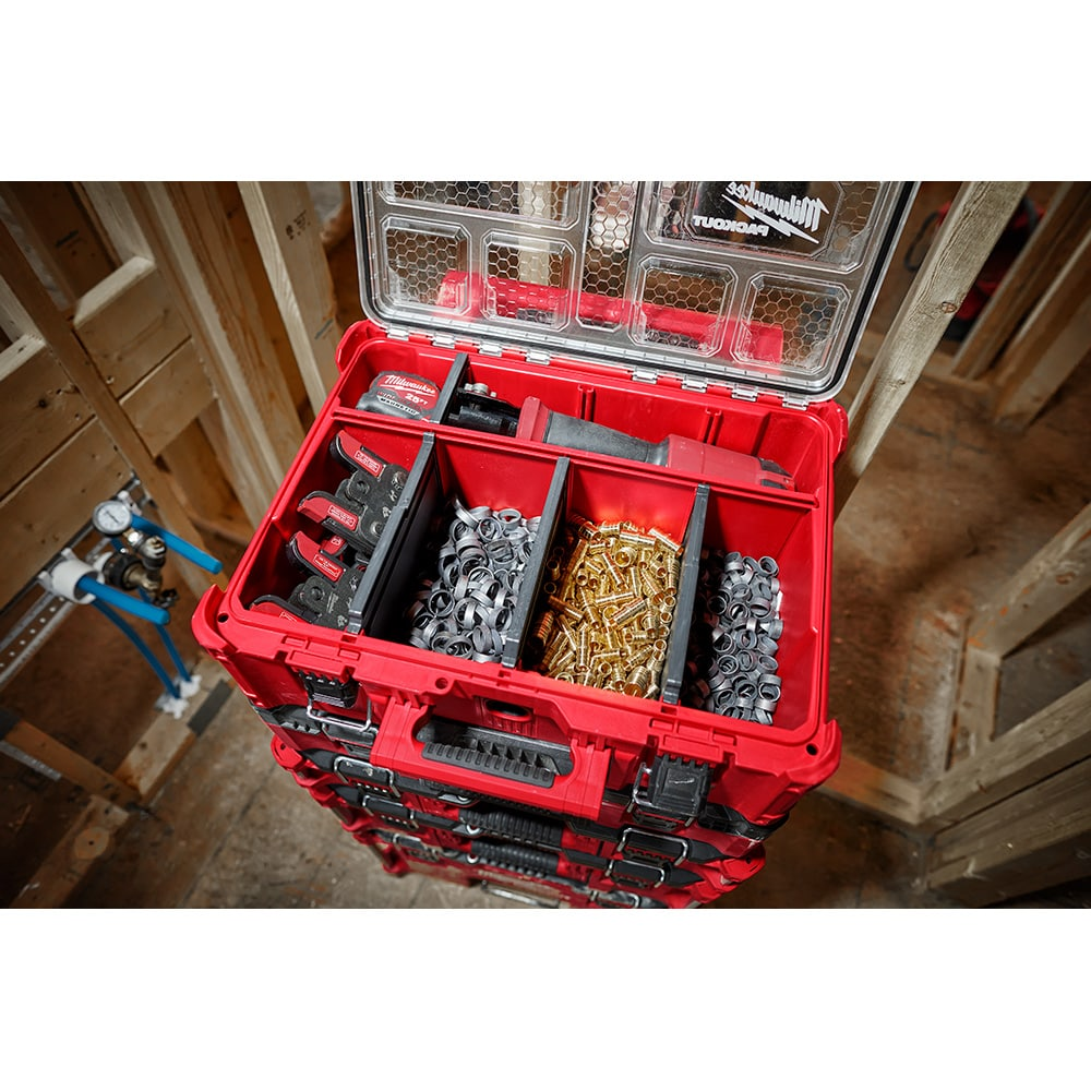 Milwaukee 48-22-8432 PACKOUT 7-inch Deep Organizer with 6 Compartments and Quick Adjust Dividers