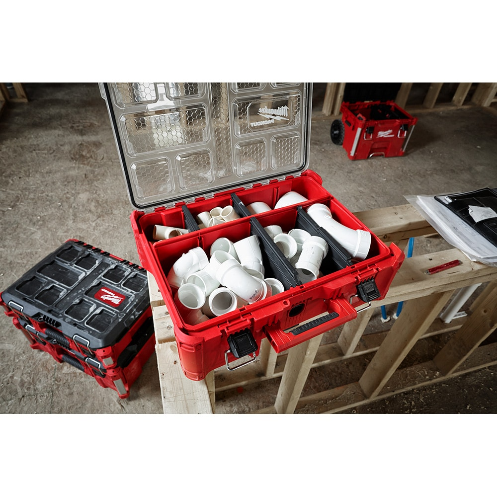 Milwaukee 48-22-8432 PACKOUT 7-inch Deep Organizer with 6 Compartments and Quick Adjust Dividers