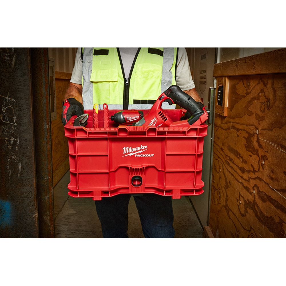 Milwaukee 48-22-8440 PACKOUT 18.6 in. Tool Storage Crate Bin with Carrying Handles and 50 lbs. Weight Capacity