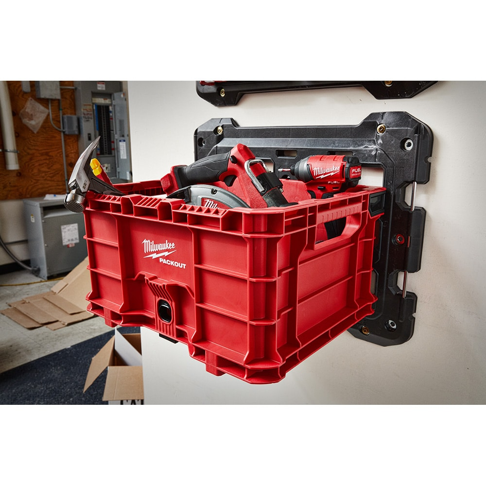 Milwaukee 48-22-8440 PACKOUT 18.6 in. Tool Storage Crate Bin with Carrying Handles and 50 lbs. Weight Capacity