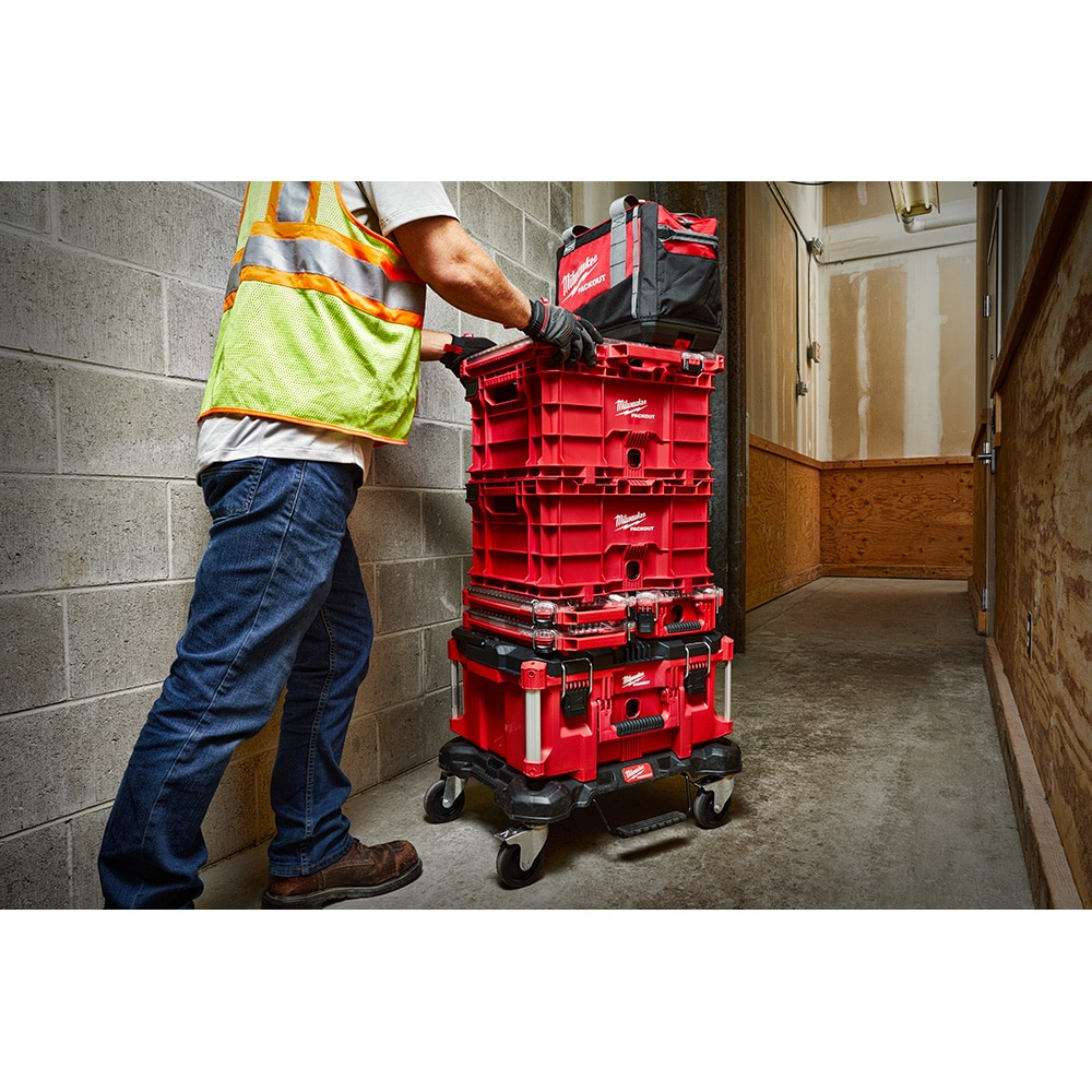 Milwaukee 48-22-8440 PACKOUT 18.6 in. Tool Storage Crate Bin with Carrying Handles and 50 lbs. Weight Capacity
