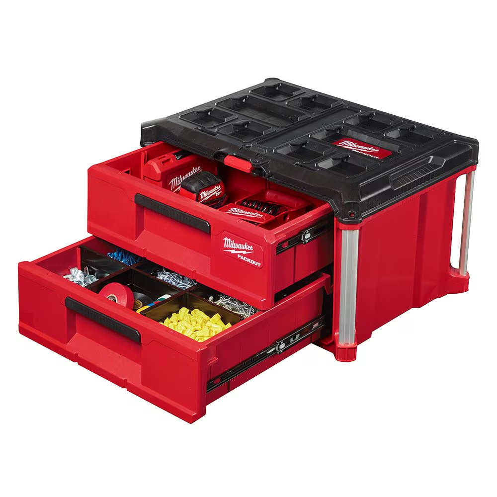 Milwaukee 48-22-8442 PACKOUT 22-inch 2-Drawer Tool Box with Metal Reinforced Corners