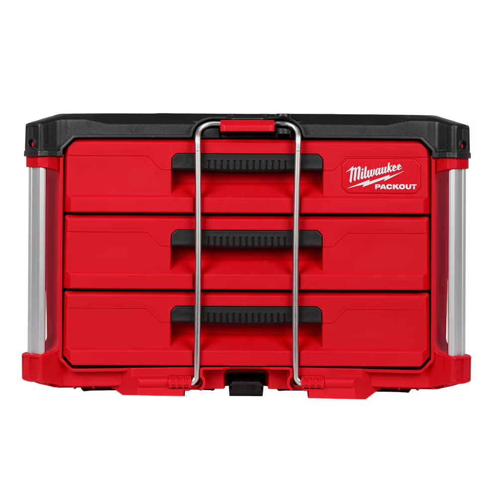 Milwaukee 48-22-8443 PACKOUT 22-inch Modular 3-Drawer Tool Box with Metal Reinforced Corners