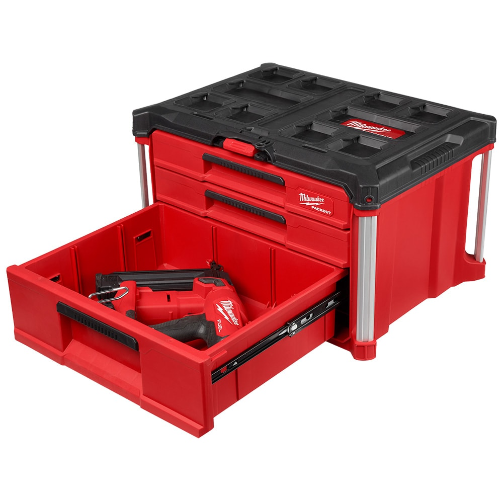 Milwaukee 48-22-8447 PACKOUT 22-inch Modular 3-Drawer Multi Drawer Tool Box with Metal Reinforced Corners