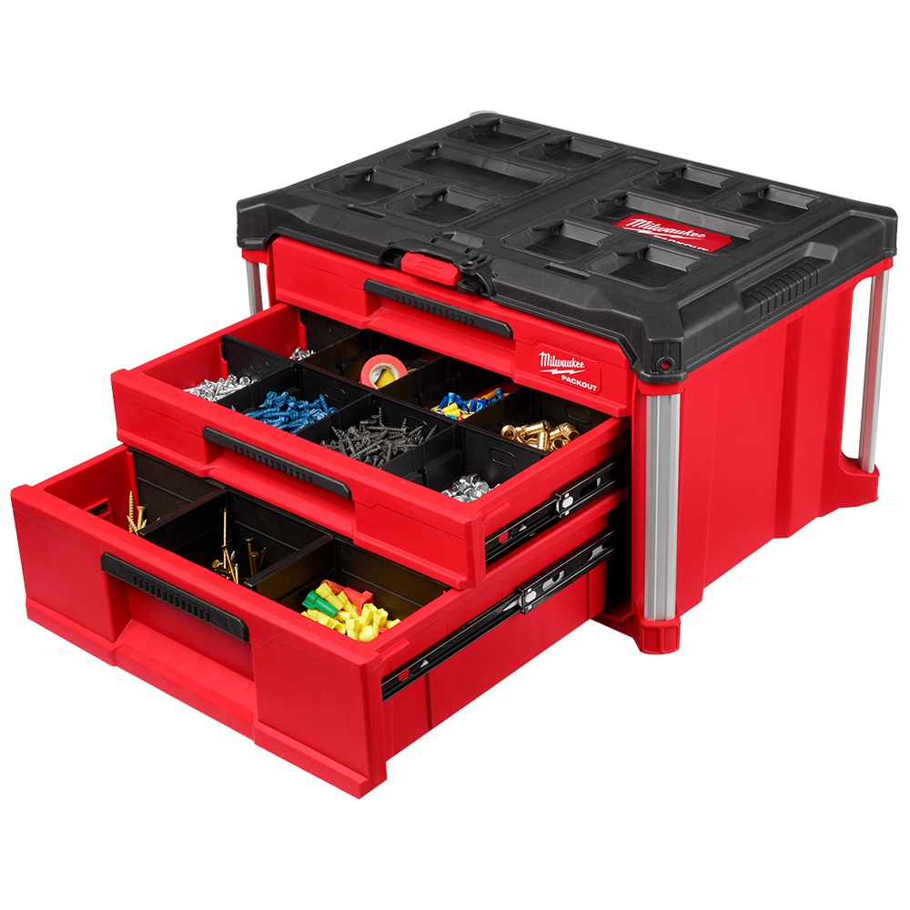 Milwaukee 48-22-8447 PACKOUT 22-inch Modular 3-Drawer Multi Drawer Tool Box with Metal Reinforced Corners