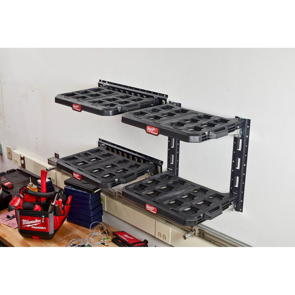 Milwaukee 48-22-8480 PACKOUT 22.3 in. Black Resin Racking Kit with Metal Reinforced Frame and Integrated Handle