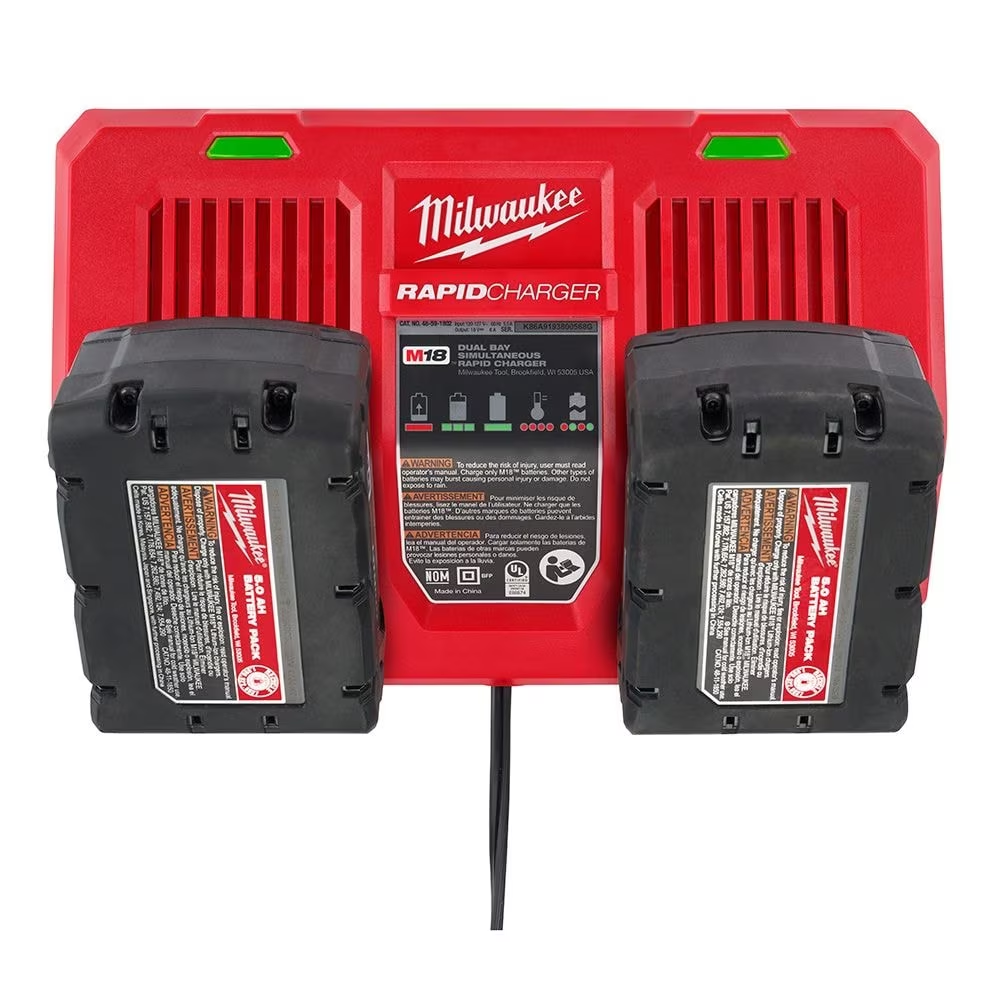 Milwaukee 48-59-1802 18V M18 Lithium-Ion Battery Dual Bay Rapid Charger