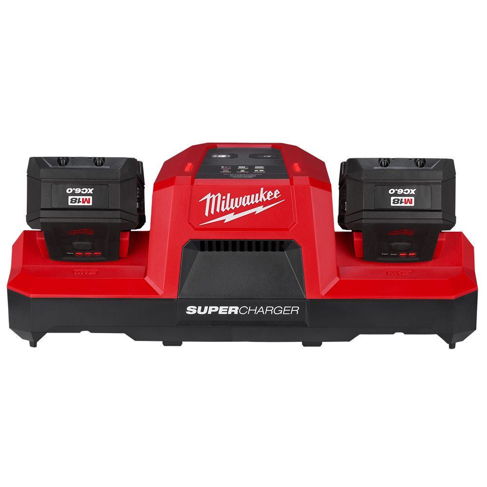 Milwaukee 48-59-1866 18V M18 Li-Ion Extended Capacity (XC) 6.0 Ah REDLITHIUM FORGE Starter Kit w/ Super Charger (2-Pack)